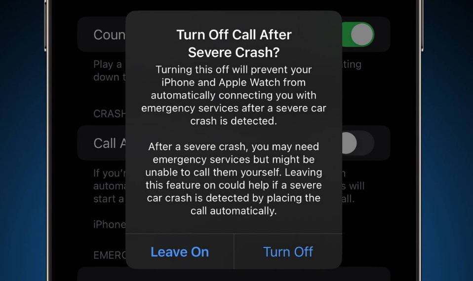 江苏苹果14维修分享 iPhone 14 和 Apple Watch 上关闭崩溃检测 